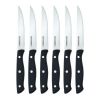 Farberware 6-Piece Stamped Triple Rivet Stainless Steel Steak Knife Set in Black