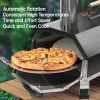 Black 12 Wood Fired Outdoor Pizza Oven - Portable Hard Wood Pellet Pizza Oven - Ideal for Any Outdoor Kitchen - Outdoor Cooking Pizza Maker - Backyard