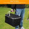 Large capacity insulated basket picnic bag picnic basket foldable shopping bag preservation bag lunch bag, Black