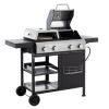 2+2 Multi-function Burner Gas Grill and Griddle Combo with Cover for Outdoor Cooking While Camping or Tailgating - BBQ,FRYING,PIZZA.