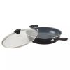 12" Nonstick Ceramic covered Skillet with Helper Handle Black/Gray