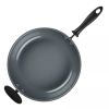 12" Nonstick Ceramic covered Skillet with Helper Handle Black/Gray