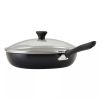 12" Nonstick Ceramic covered Skillet with Helper Handle Black/Gray