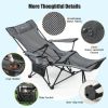 Camping Lounge Chair with Detachable Footrest Adjustable Backrest