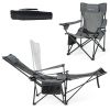 Camping Lounge Chair with Detachable Footrest Adjustable Backrest